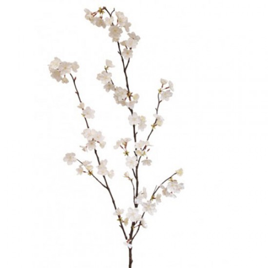 Artificial Cherry Blossom Branch Ivory No Leaves 127cm Artificial Flowers